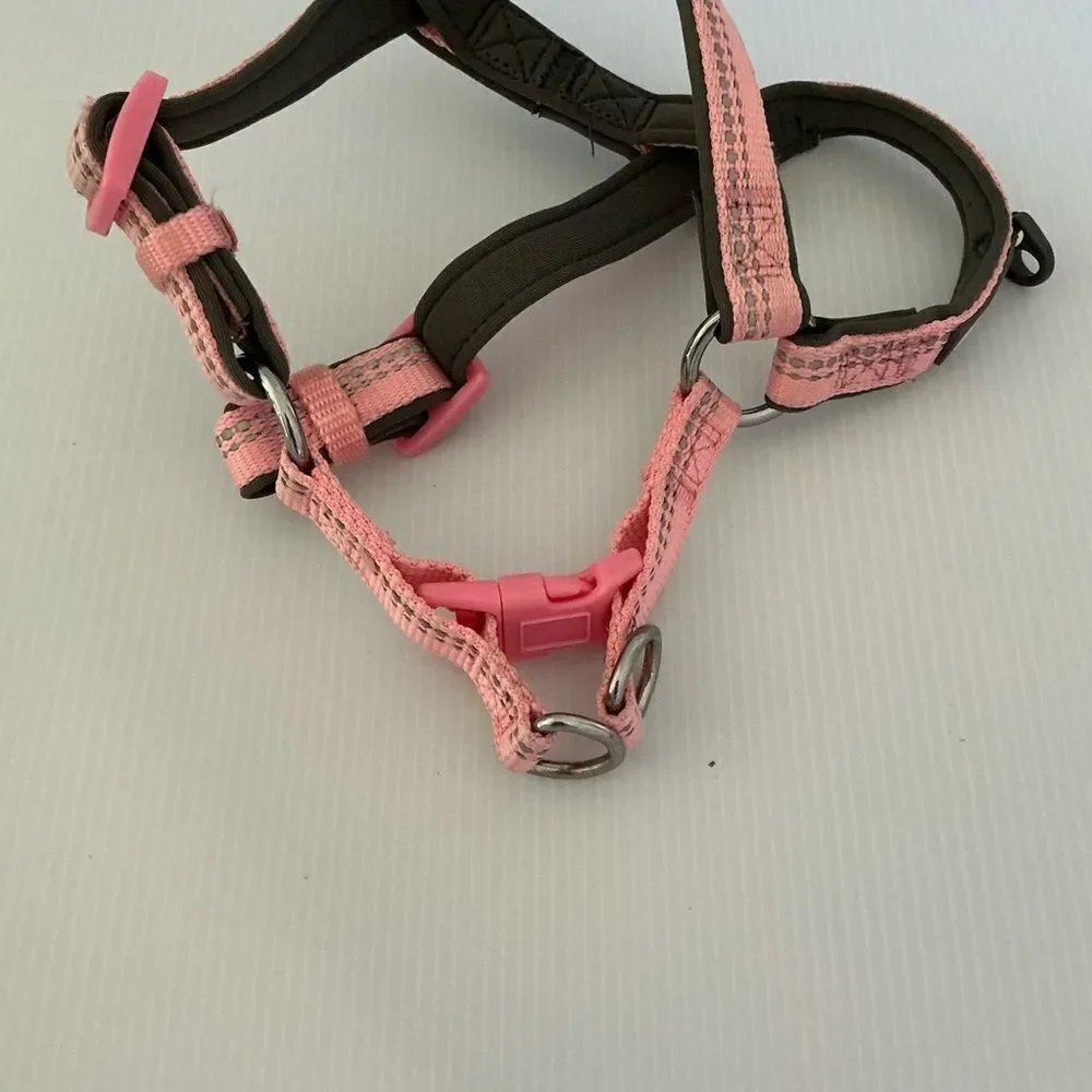 Blueberry Pet Pink and Black Dog Harness with reflective stripe